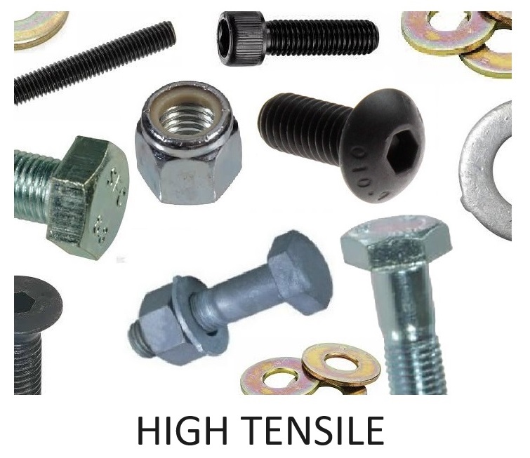 High Tensile Bolts Socket Screws Rod Washers Nuts etc Metric UNC-UNF 8.8-10.9 12.9 Structural and More